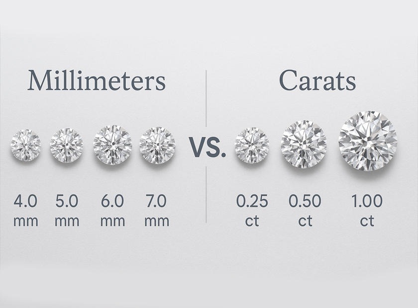 How are Lab Grown Diamonds Sized? Millimeters or Carats?