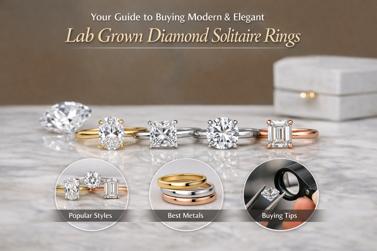 Your Guide to Buying Modern & Elegant Lab Grown Diamond Solitaire Rings